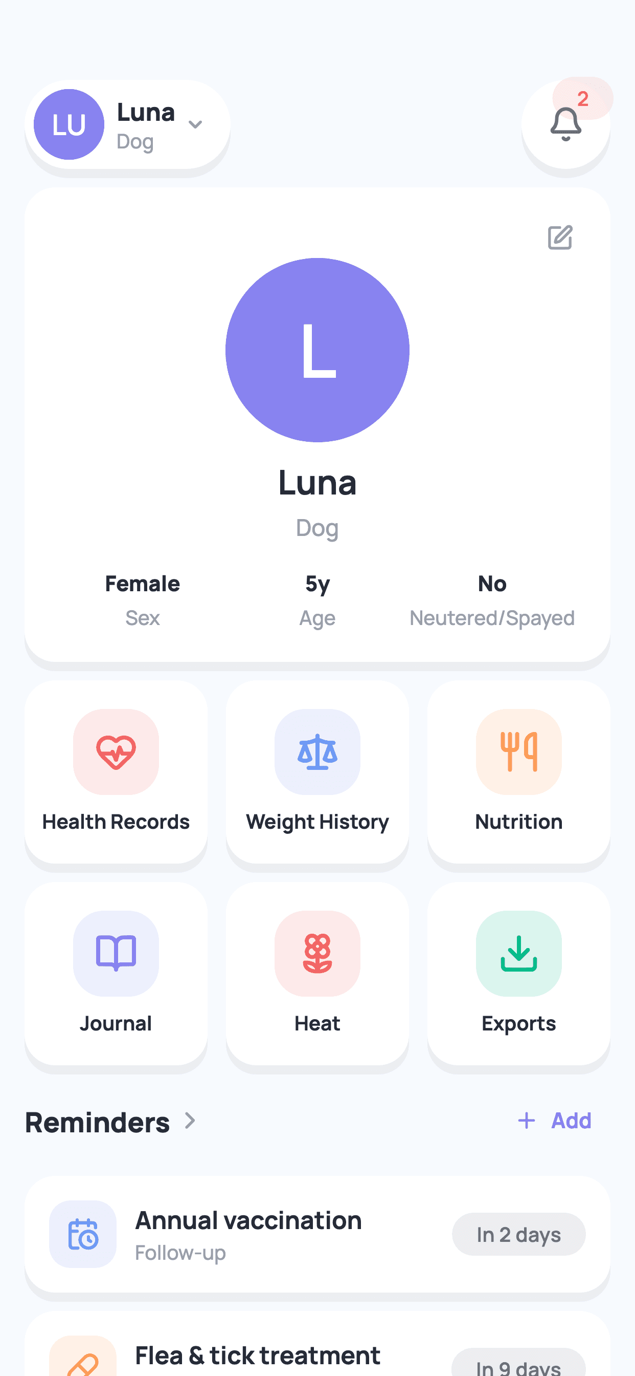 Wolfie dashboard